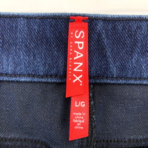 Spanx Jean-ish Ankle Leggings Womens Size Large Pull On Dark Wash - Picture 5 of 7